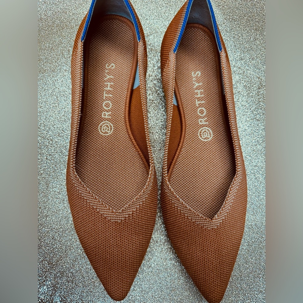ROTHY'S THE POINT WOMEN'S FLATS SHOES 10.5 Fawn